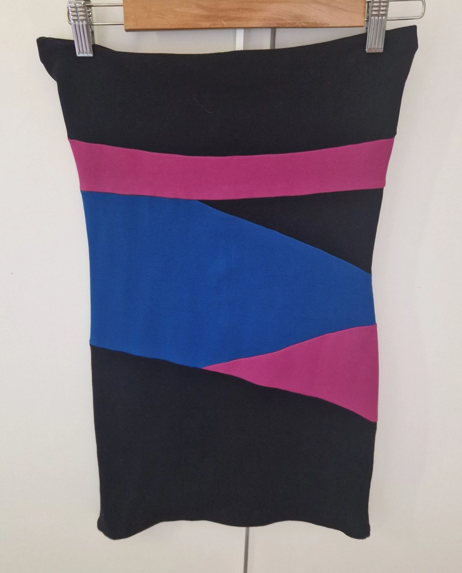 Vestido palabra de honor tricolor Blanco talla L